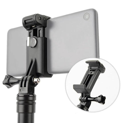 Phone Clamp for Hands-Free Daily Selfies and Videos mounted on a selfie stick, nylon plastic phone holder for steady video and vlogs