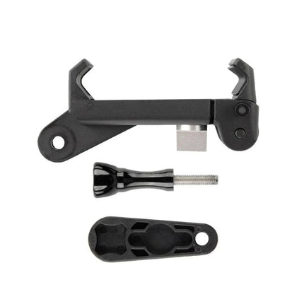 Phone Clamp for Hands-Free Daily Selfies and Videos — black nylon phone clamp with screw mount and adapter for tripod or selfie stick