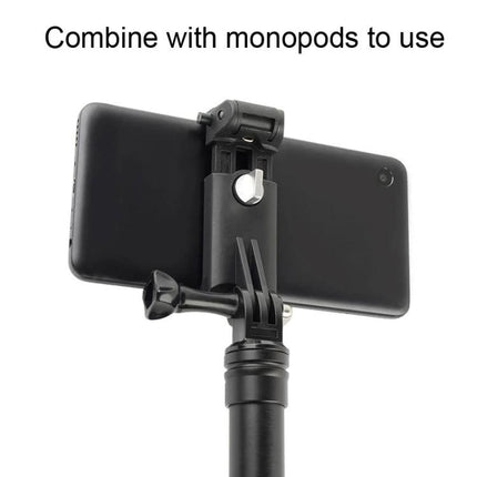 Phone Clamp for Hands-Free Daily Selfies and Videos securely holding smartphone on monopod for steady hiking and vlog shots