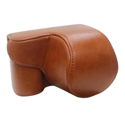 Protective PU Leather Camera Case for Sony ZV-E10 Model in brown, durable PU leather protective case for travel and outdoor vlogging