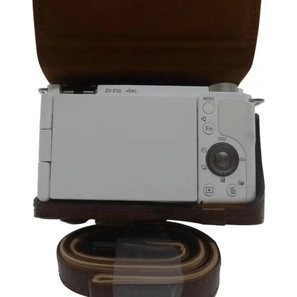 Protective PU Leather Camera Case for Sony ZV-E10 Model