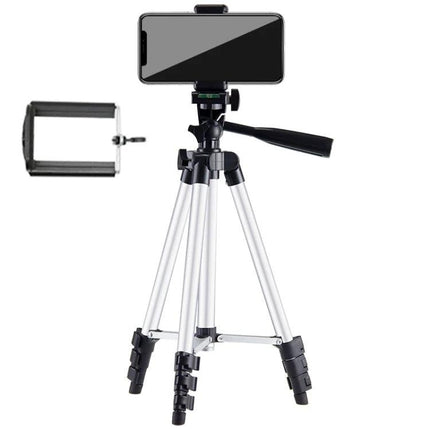 Adjustable Aluminum Tripod for DSLR and Digital Cameras with smartphone mount, lightweight aluminum alloy and adjustable height for steady shots