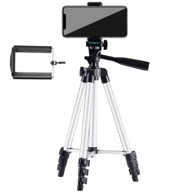 Adjustable Aluminum Tripod for DSLR and Digital Cameras with smartphone mount, lightweight aluminum alloy and adjustable height for steady shots
