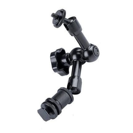 7-Inch Adjustable Magic Arm with Claw Clips for Camera Mounting – black adjustable arm with ball head, claw clip and screw for DSLR lights and monitors