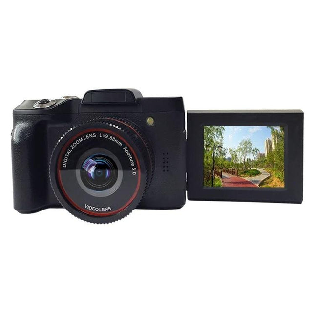 Compact Flip-Screen Selfie Camera for Everyday Photos and Videos showing rotatable screen and lens for vlogging and selfies
