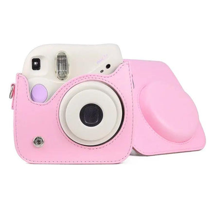 Retro PU Leather Protective Case for Fujifilm Instax Mini 7+ with Strap