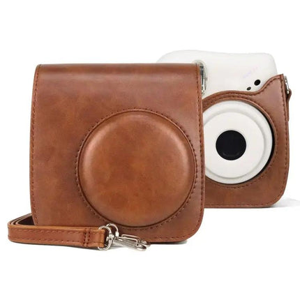 Retro PU Leather Protective Case for Fujifilm Instax Mini 7+ with Strap