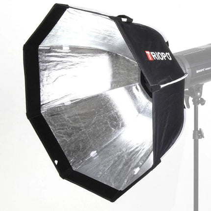 Triopo 55cm Octagon Parabolic Softbox for Photography Lighting on studio strobe, silver interior diffuser for portraits and product shots