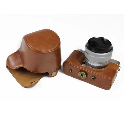 PU Leather Protective Camera Case with Strap and Soft Interior