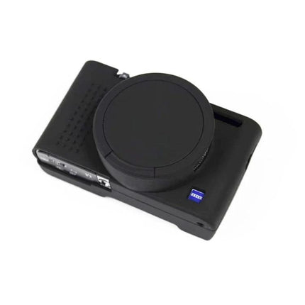 Durable Soft Silicone Protective Case for Sony Cyber-Shot Cameras black silicone cover fitted on camera body