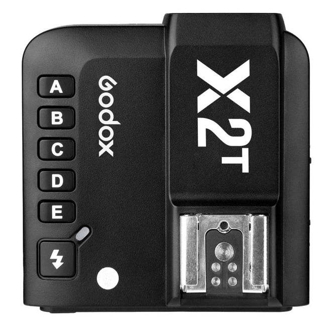Godox Wireless Flash Trigger for Pentax Photography - Godox X2T-P top view with hotshoe and control buttons