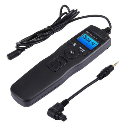 Shutter Release Remote with Interval Timer for Canon Cameras handheld remote showing LCD timer and cable for long-exposure and time-lapse photography