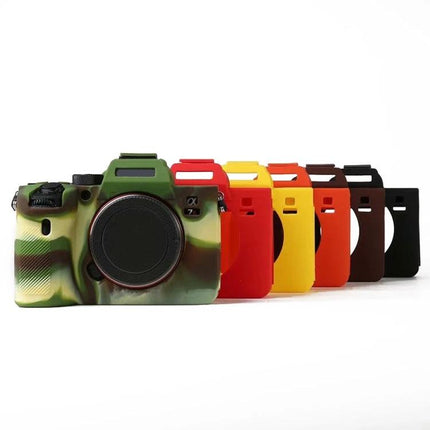 Durable Soft Silicone Protective Case for Sony A7R4 Camera in multiple colors, camouflage, red, yellow, orange, brown and black