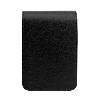Vertical PU Leather Protective Case with Strap for Fujifilm Instax Mini Evo shown in black vertical protective leather case for travel and everyday use