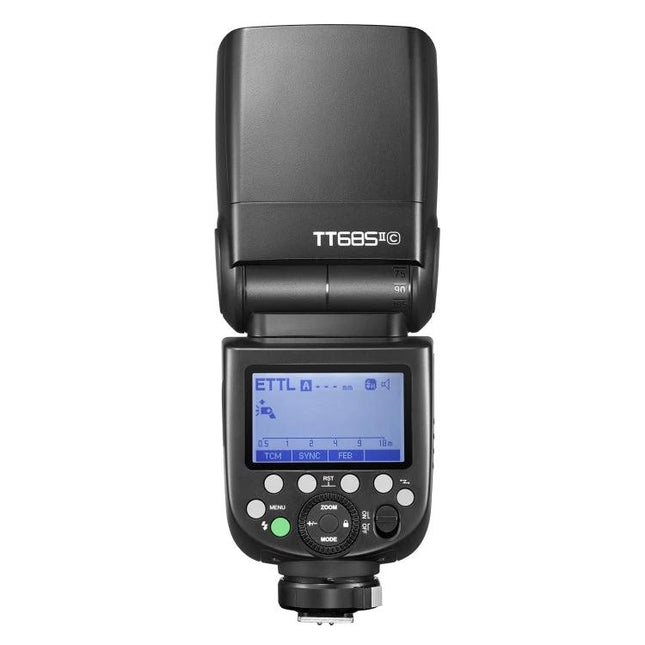 Godox Wireless Flash Speedlite for Canon Photography - TT685II top-down view showing LCD and controls