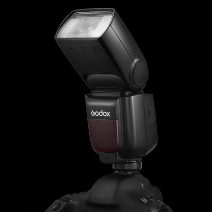 Godox Wireless Flash Speedlite for Canon Photography on camera showing TTL head and remote trigger controls