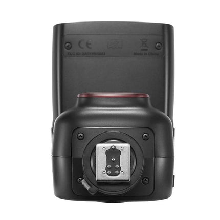 Godox V860 III-C Wireless TTL Flash Speedlite for Canon Cameras rear view showing hot shoe and sync contacts