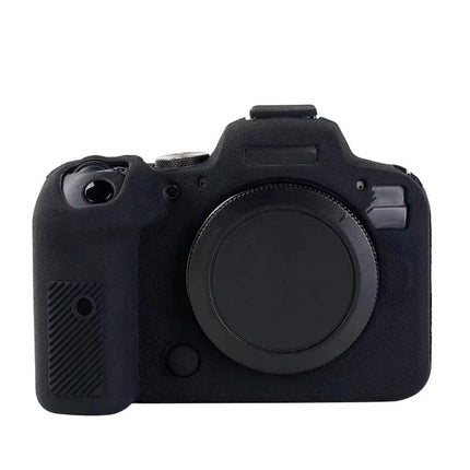 Soft Silicone Litchi Texture Case for Canon EOS R6 Camera shown in black protecting camera body with easy access to controls