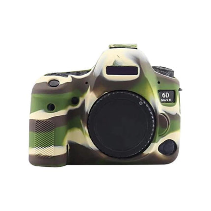 Soft Silicone Protective Case for Canon EOS 6D Mark II camo green silicone cover protecting camera body with easy access to buttons