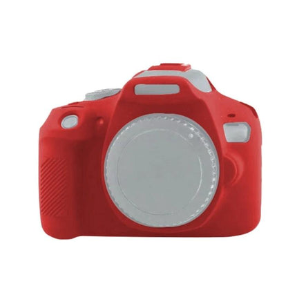 Soft Silicone Protective Case for Canon EOS 2000D Digital Camera in red, snug fit covering body with easy access to controls