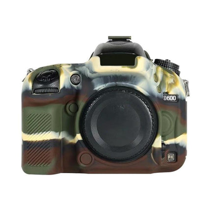 Soft Silicone Protective Case for Nikon D600 and D610 Cameras - camo silicone cover protecting body, easy access to controls, dust and scratch resistance