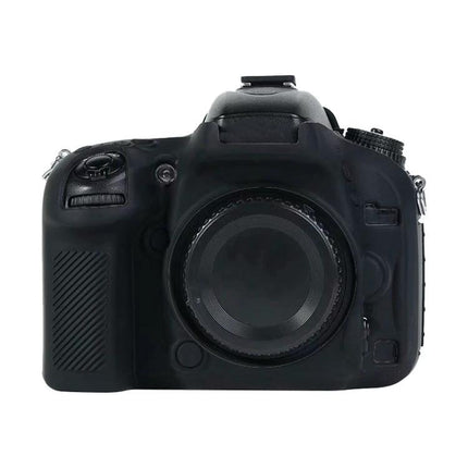 Soft Silicone Protective Case for Nikon D600 and D610 Cameras black silicone cover fitted on camera body, protects against scratches and dust