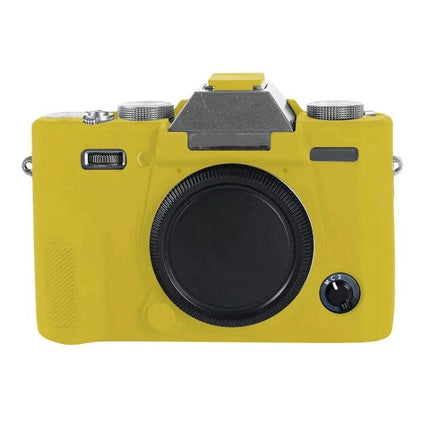 Soft Silicone Protective Case for Fujifilm X-T30 Camera in bright yellow, fitted on camera body showing full access to controls