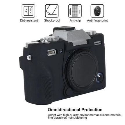 Soft Silicone Protective Case for Fujifilm X-T30 Camera - black silicone camera cover showing shockproof, dirt-resistant, anti-slip protection