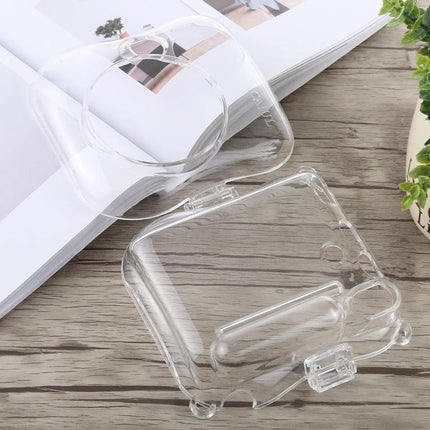 Crystal Protective Case with Strap for Fujifilm Instax Mini 25 clear protective camera cover showing strap loop and shutter access