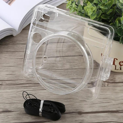 Crystal Protective Case with Strap for FUJIFILM Instax SQ6 clear durable camera cover with detachable strap protecting against dust and scratches