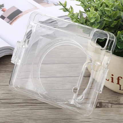 Crystal Protective Case with Strap for FUJIFILM Instax SQ6 clear hard-shell cover showing camera lens cutout and strap attachment