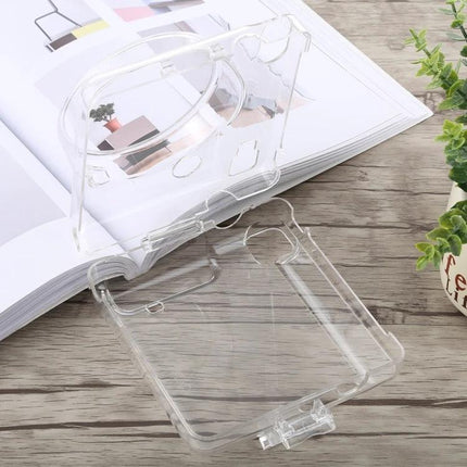 Crystal Protective Case with Strap for FUJIFILM Instax SQ6 clear hard shell case with strap attached, showing open transparent cover protecting camera