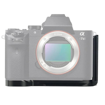 Quick Release L Plate for Sony A7II Vertical Shooting Accessory mounted on Sony A7II showing black aluminum alloy L plate