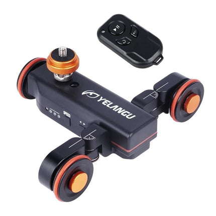 YELANGU Electric Camera Dolly for Video and Photo Recording compact motorized dolly with remote, compatible with DSLRs and smartphones