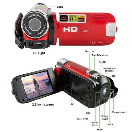 Compact Travel Digital Camera 16MP With 16x Zoom And LCD Screen