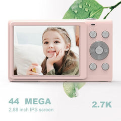 Compact 44MP 16X Zoom Digital Camera for Kids with 1080P HD Recording - US Plug