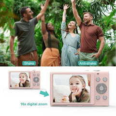 Compact 44MP 16X Zoom Digital Camera for Kids with 1080P HD Recording - US Plug