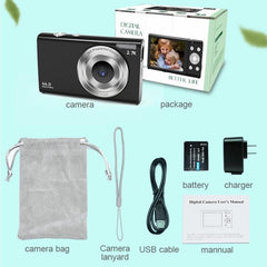 Compact 44MP 16X Zoom Digital Camera for Kids with 1080P HD Recording - US Plug