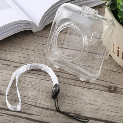 Transparent Protective Case with Strap for PAPERANG Printer shown clear cover and adjustable white strap for portable printing protection