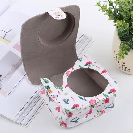 Cactus Flamingo Pattern Protective Case for Fujifilm Instax Mini Cameras - white floral camera case with strap