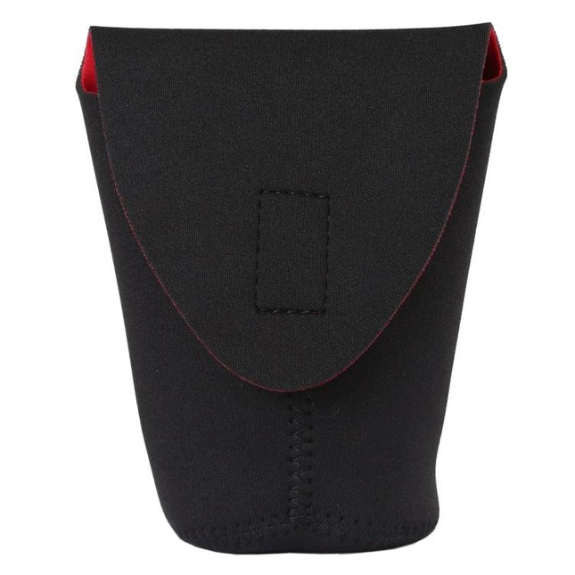 Neoprene Protective Storage Bag for 90mm Camera Lenses black neoprene sleeve with red lining, padded protective pouch for travel and storage
