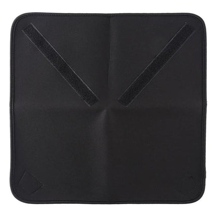 Neoprene Protective Cloth for Camera Lens Storage, 45x45cm - black neoprene lens wrap with Velcro straps to protect against dust and scratches