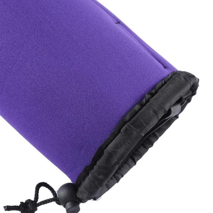 Neoprene Pouches for Camera Lens Protection, Set of 4 with Carabiner – purple neoprene lens sleeve with drawstring closure