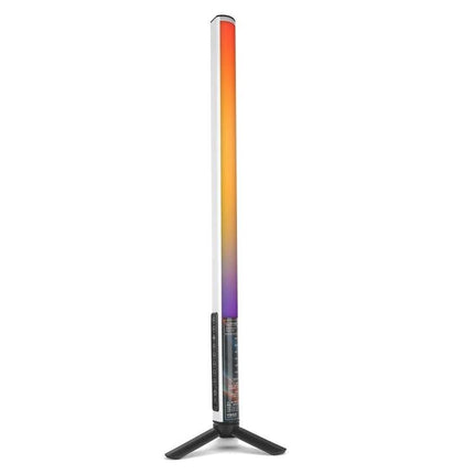 LUXCeO Mood1 50cm RGB Handheld LED Light for Photos and Videos showing upright RGB gradient on tripod stand