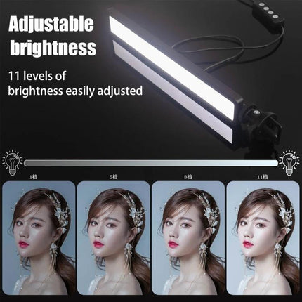 LUXCeO WS66 USB LED Light for Video Calls and Conferences shown with adjustable brightness and color modes illuminating a portrait