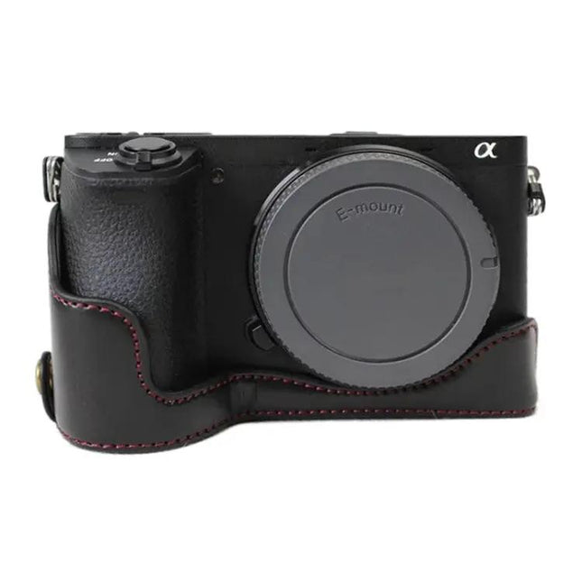 PU Leather Half Case for Sony A6500 Camera Protection | Syndmart