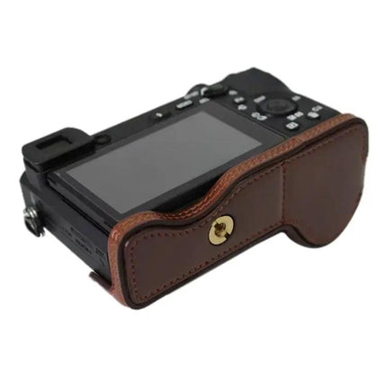 PU Leather Half Case for Sony A6500 Camera Protection