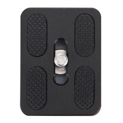 Fittest Universal Aluminum Quick Release Plate for Cameras - black Arca-style quick release plate with rubber pads and central screw