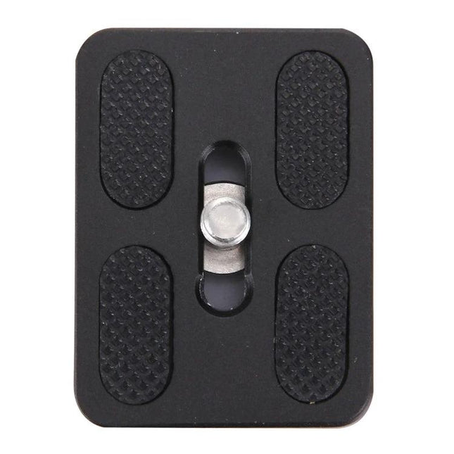 Fittest Universal Aluminum Quick Release Plate for Cameras - black Arca-style quick release plate with rubber pads and central screw