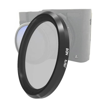 JSR ND8 Neutral Density Lens Filter for Everyday Photography Use — close-up of circular ND8 filter mounted on camera lens